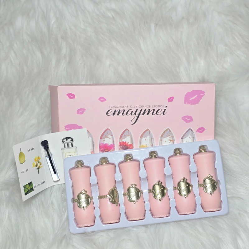 ৬ পিছ Jelly Crystal Flower Lipstick( ফুল বক্স) Images