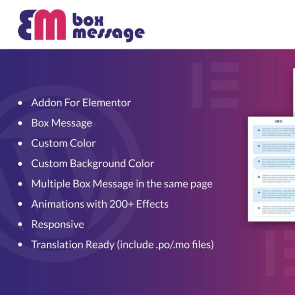 Elementor Message Box Extension for WordPress