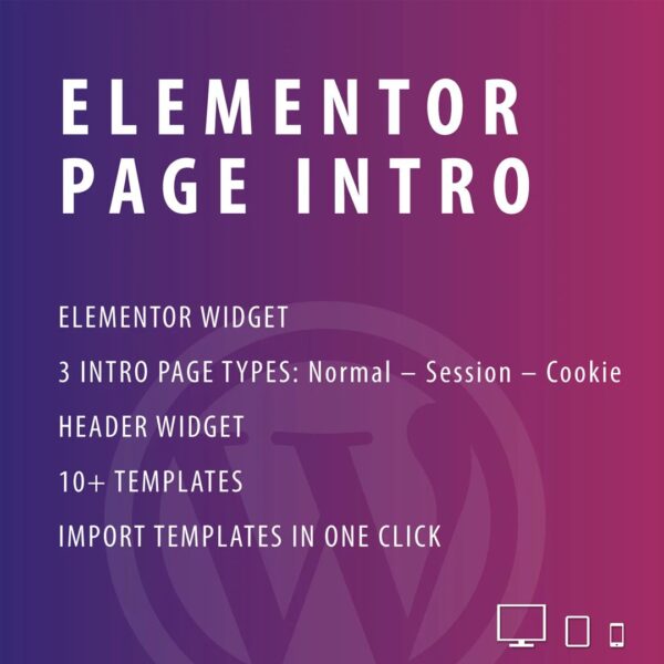 Elementor Page Intro Plugin for WordPress Plugin