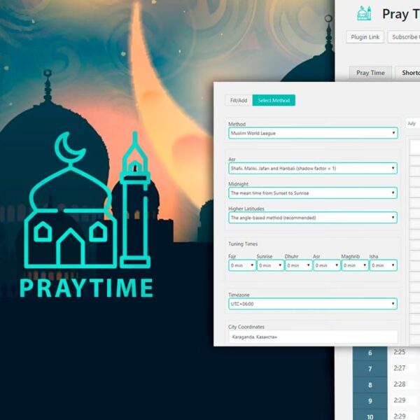 Islamic Prayer Times Plugin for WordPress – PrayTimes