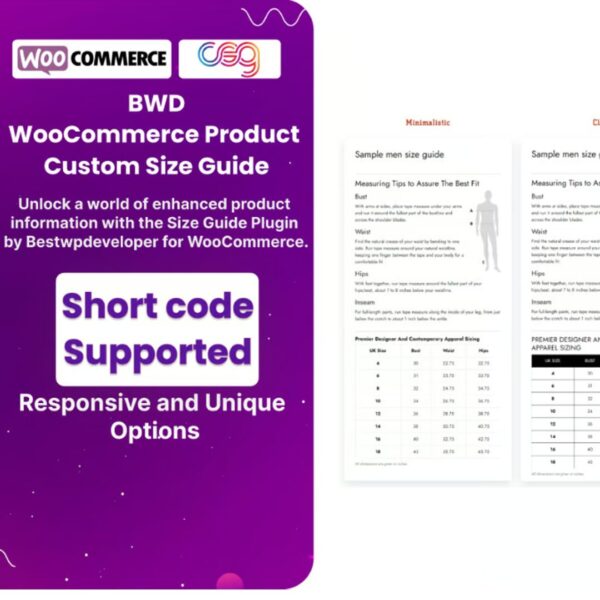 Custom Size Chart for WooCommerce Products